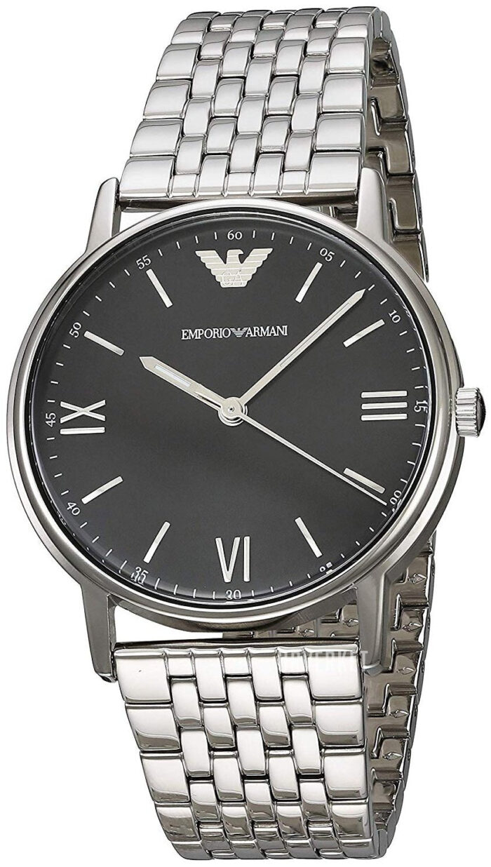 Emporio Armani Kappa Black Dial Silver Steel Strap Watch For Men - AR11152 - Image 7
